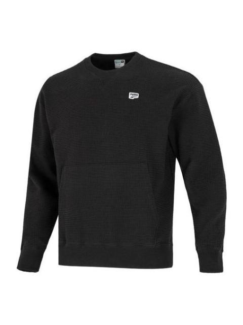 PUMA PUMA Downtown Waffle Crewneck Sweatshirt 'Black' 537730-01