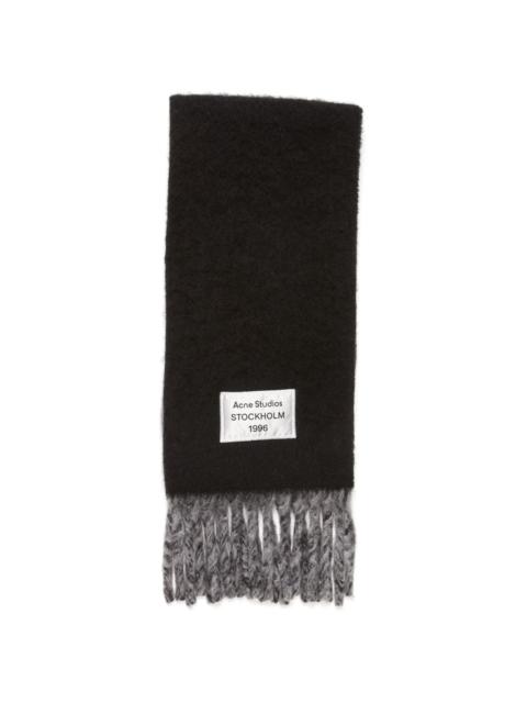 Acne Studios fringed logo scarf