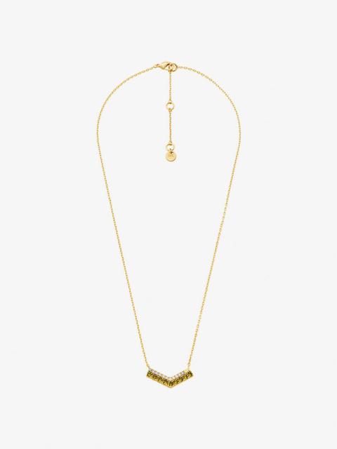 MICHAEL KORS Two-Tone Pavé Chevron Necklace