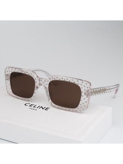 CELINE NEW Celine CL4213IS 27E ANIMATION XMAS Crystal Brown Rectangle Women Sunglasses