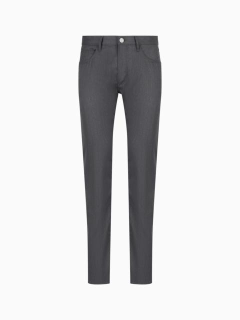 GIORGIO ARMANI Five-pocket, regular-fit, virgin-wool trousers