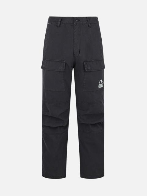 EVISU Logo and Seagull Embroidery Relax Fit Cargo Pants