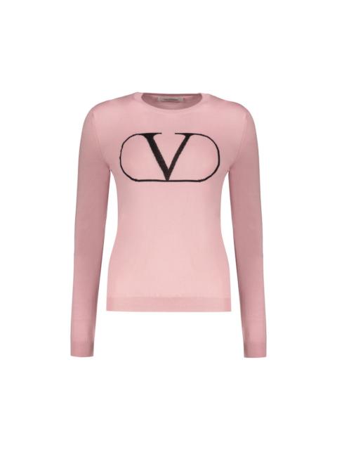 Valentino Valentino Women'S Pink Wool Crewneck Sweater, Size 42