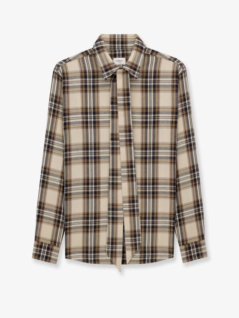 SAINT LAURENT Saint Laurent Women Cotton Tartan Lavalliere Shirt