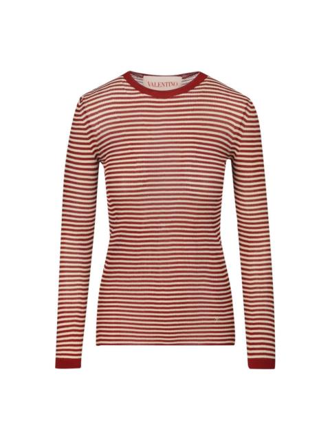 Valentino Striped Crewneck Knitted T-shirt