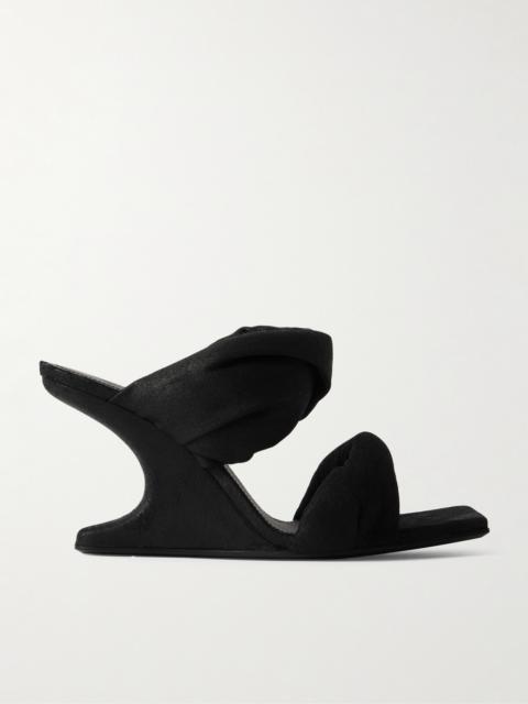 Rick Owens Twisted Cantilever Suede Wedge Mules