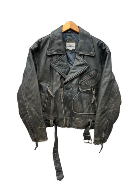 Other Designers Vintage 90s Sergio Valente Sunfaded Perfecto Leather Jacket