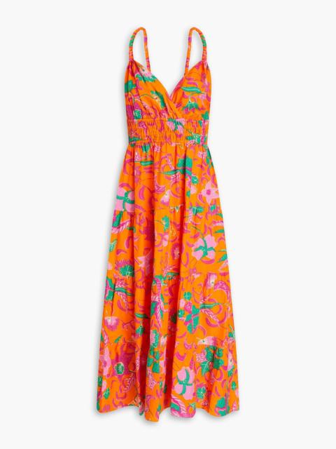 DEREK LAM 10 CROSBY Cecelia tiered printed linen-blend midi dress