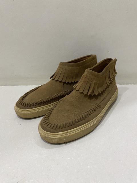 SAINT LAURENT Yves Saint Laurent Brown Suede Fringe Sneakers Size 10us