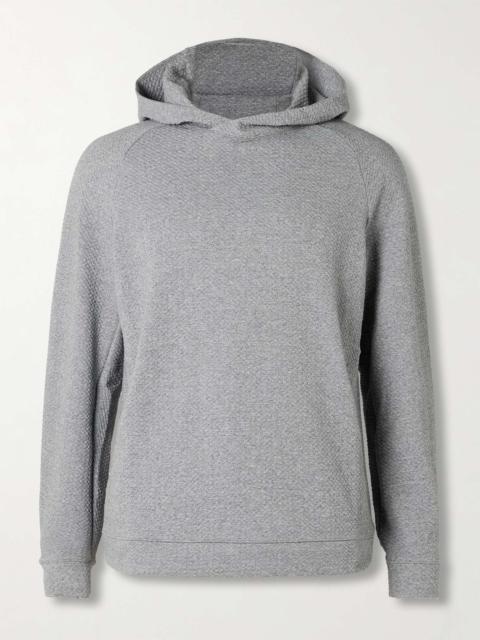 At Ease Double-Knit Textured Cotton-Blend Hoodie