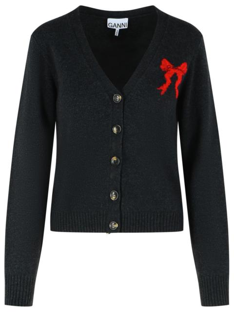 GANNI Ganni Dark Grey Wool Blend Cardigan Women