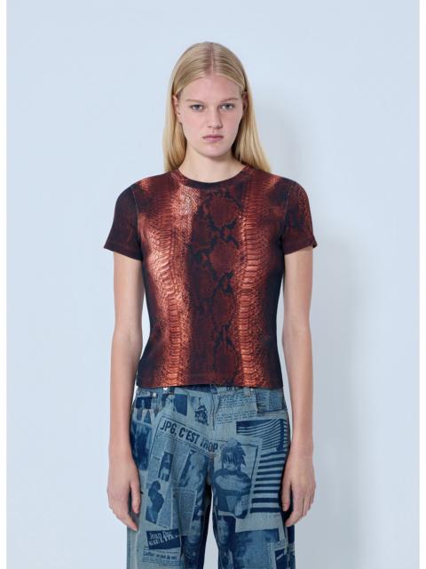 Jean Paul Gaultier Jean Paul Gaultier Women Cotton Ribbed Python Print T-Shirt