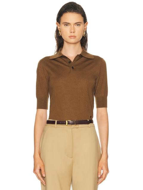 AMI Paris Short Sleeve Polo Top