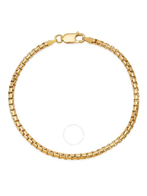 Other Designers Kylie Harper Men's Thick 8.5" Italian 14k Gold Over Silver Round Box Chain Bracelet