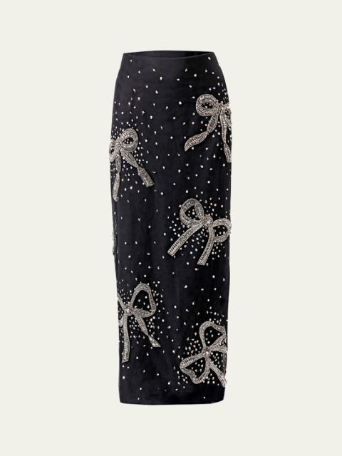 CAROLINA HERRERA Bow Embellished Midi Skirt
