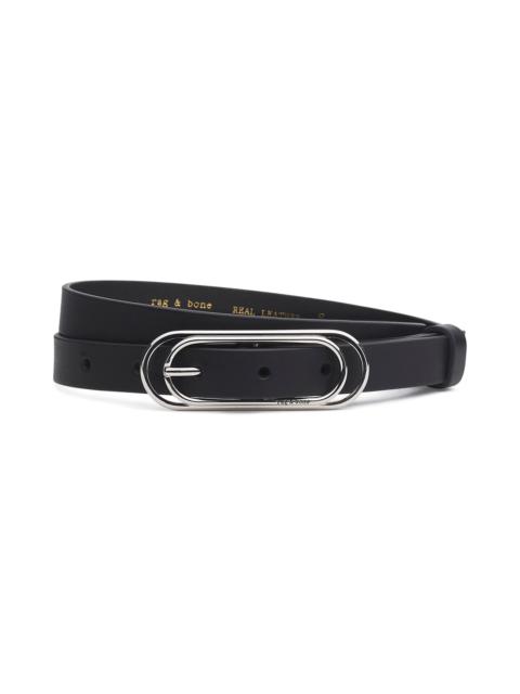 rag & bone rag & bone Duo Rounded Rebound Leather Belt in Black at Nordstrom