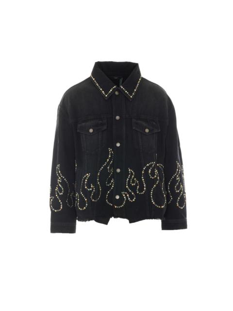 AMIRI Amiri Men Studs Flames Trucker Jacket