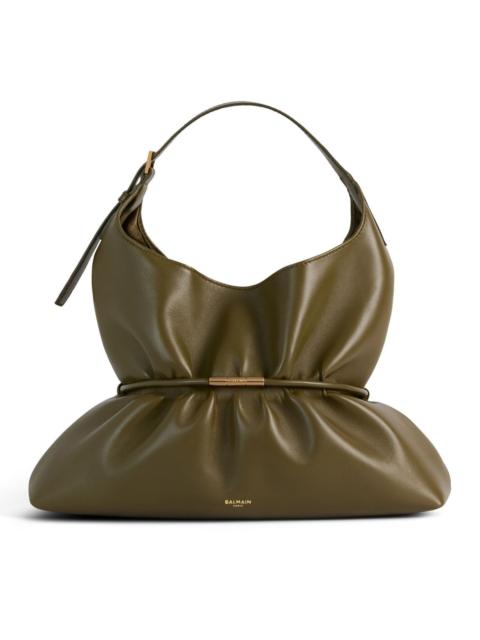 Balmain BALMAIN Sphynx Medium Olive Smooth Leather Handbag New & Aut