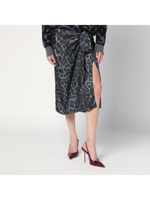 Stella McCartney Stella Mccartney Leopard Midi Skirt With Knot Women