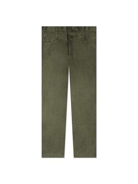 ESSENTIALS TEXTURED NYLON 5-POCKET PANT - MILITARY