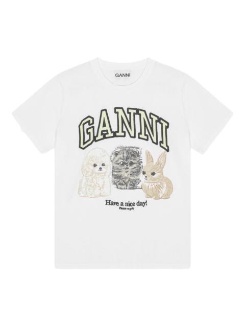 GANNI Ganni Women Animals Organic Cotton T-Shirt