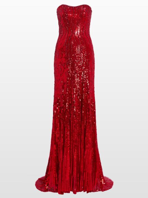 JENNY PACKHAM Jenny Packham Sarai Gown in Regency Red at Nordstrom