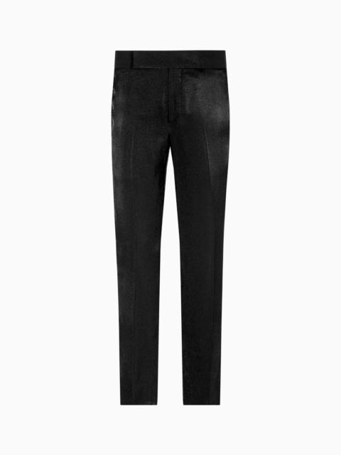GIORGIO ARMANI VISCOSE-BLEND FLAT-FRONT TROUSERS