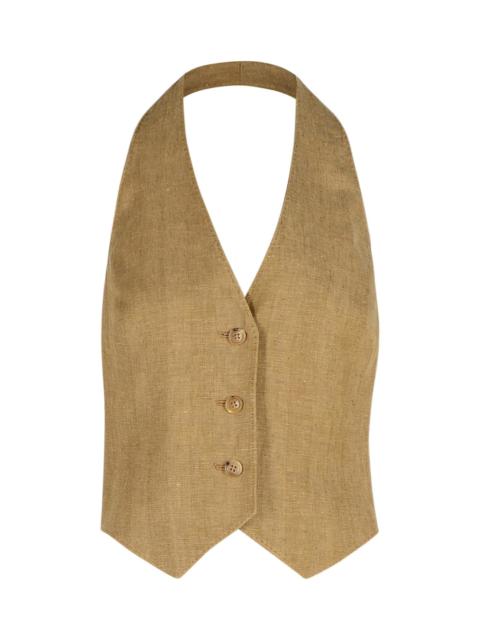 Max Mara 'sauro' Beige Linen Vest