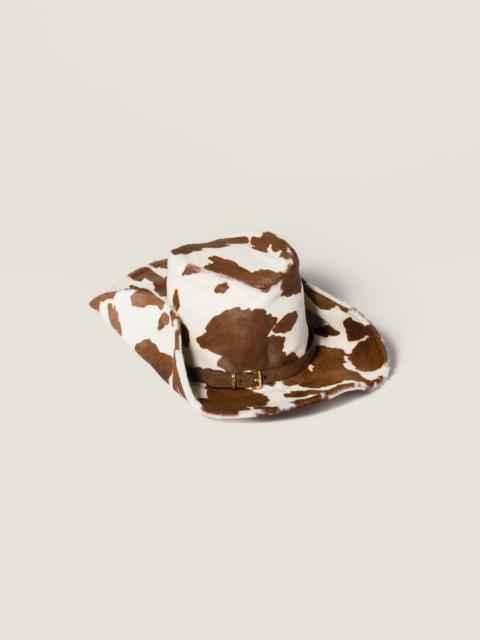 Miu Miu Printed leather cowboy hat