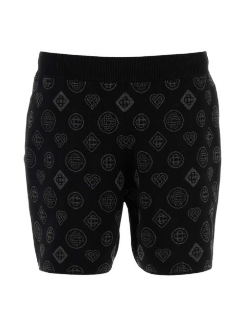 CASABLANCA Embroidered Stretch Jacquard Bermuda Shorts