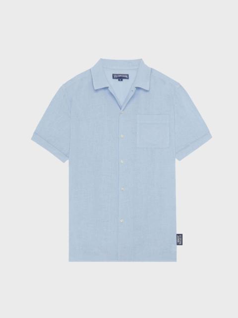 Vilebrequin Men Linen Bowling Shirt Solid - Vilebrequin x Highsnobiety