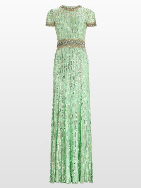 JENNY PACKHAM Jenny Packham Celeste Maxi Dress in Mint Julep at Nordstrom