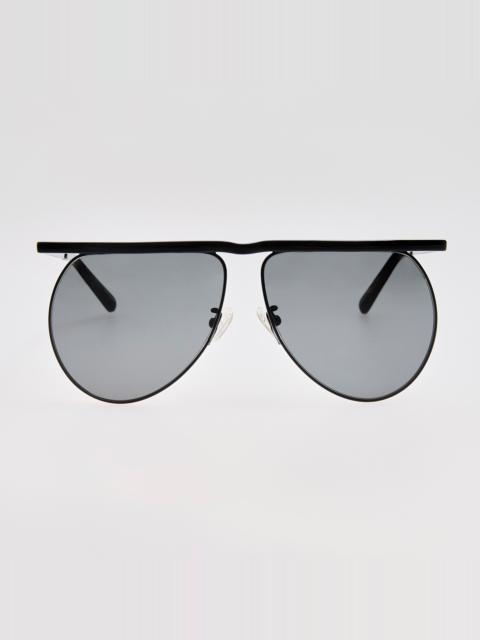 LINDA FARROW Mina Aviator Sunglasses in Black