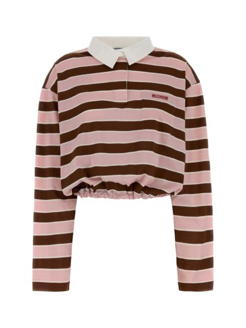 Prada Prada Women Embroidered Cotton Oversize Polo Shirt