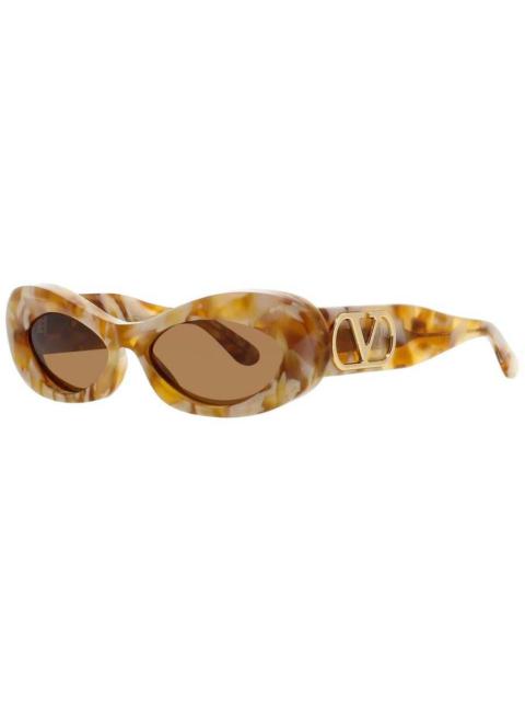 Valentino Valentino Ladies Brown Rectangular Sunglasses VLS178D