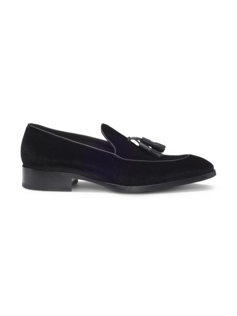 BOSS ITALIAN-MADE VELVET LOAFERS WITH TASSEL TRIM