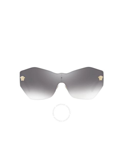 Versace Gradient Grey Mirrored Silver Shield Ladies Sunglasses VE2182 12526I 43