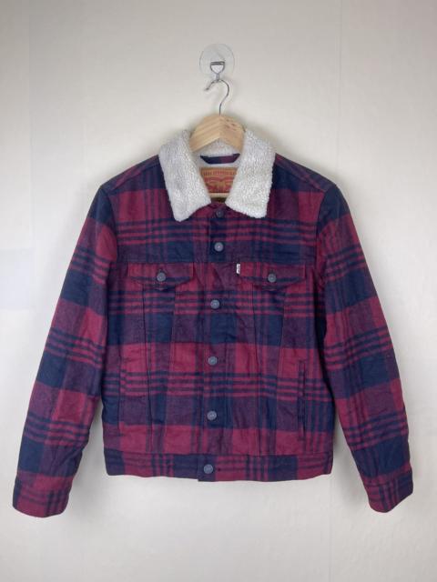 Other Designers Levi's × Levi's Vintage Clothing × Vintage - VINTAGE LEVIS Red Tartan Sherpa Trucker Jacket