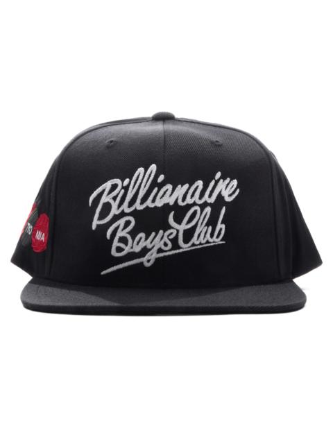 BILLIONAIRE BOYS CLUB SCRIPT SNAPBACK - BLACK