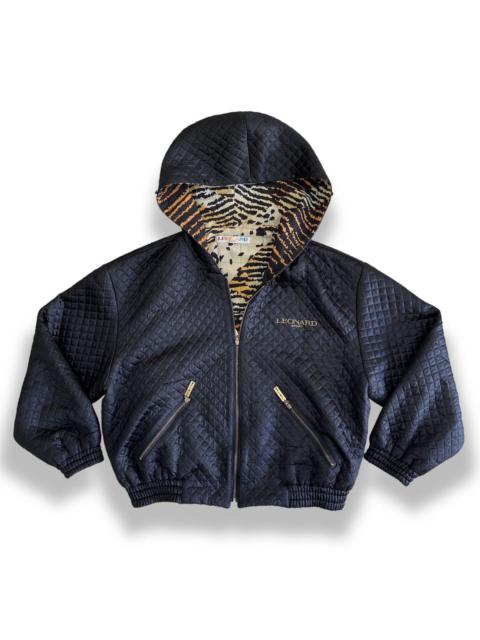 Other Designers Designer × Leonard Paris - Vintage Leonard Paris Quilted Bomber Jacket With Hooded