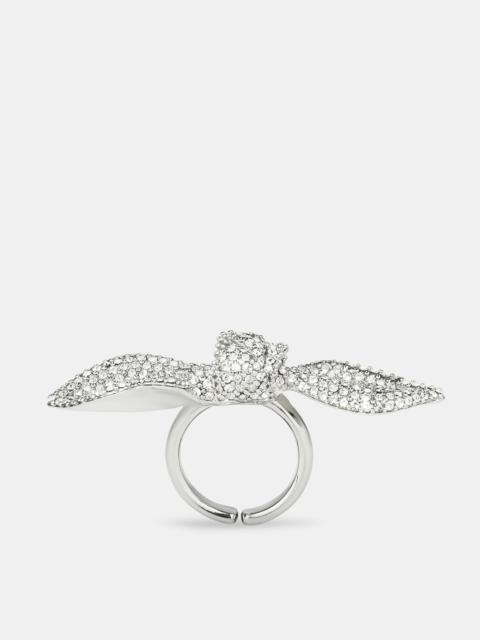 AQUAZZURA Very Bow Tie Crystal Ring