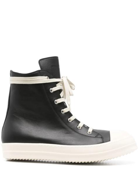 RICK OWENS - Men Leather High Top Sneakers