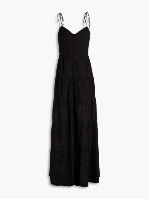 Alice + Olivia Broderie anglaise cotton maxi dress