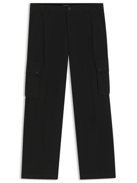 HUGO SLIM-FIT CARGO TROUSERS IN MERCERIZED COTTON