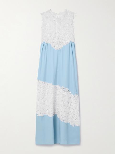 KIKA VARGAS Emma Guipure Lace-trimmed Tencel Lyocell Maxi Dress