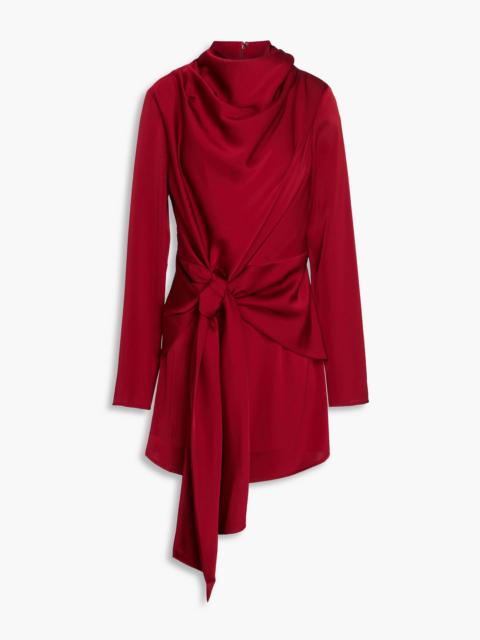NICHOLAS Draped satin-crepe mini dress