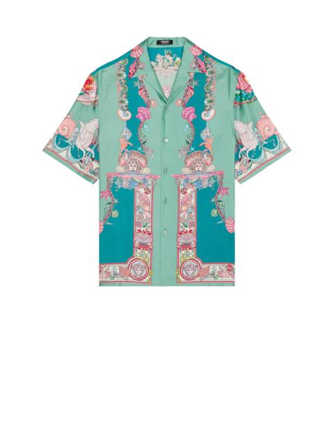 VERSACE Silk Coral Theatre Print Shirt