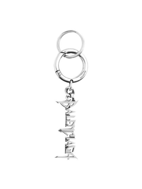 BALENCIAGA Typo Metal Keychain in Silver