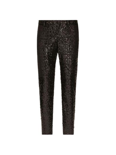 sequin-embellished trousers