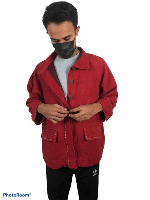 Other Designers Vintage - Bamboo United Handcraft Red Sackcloth Jacket